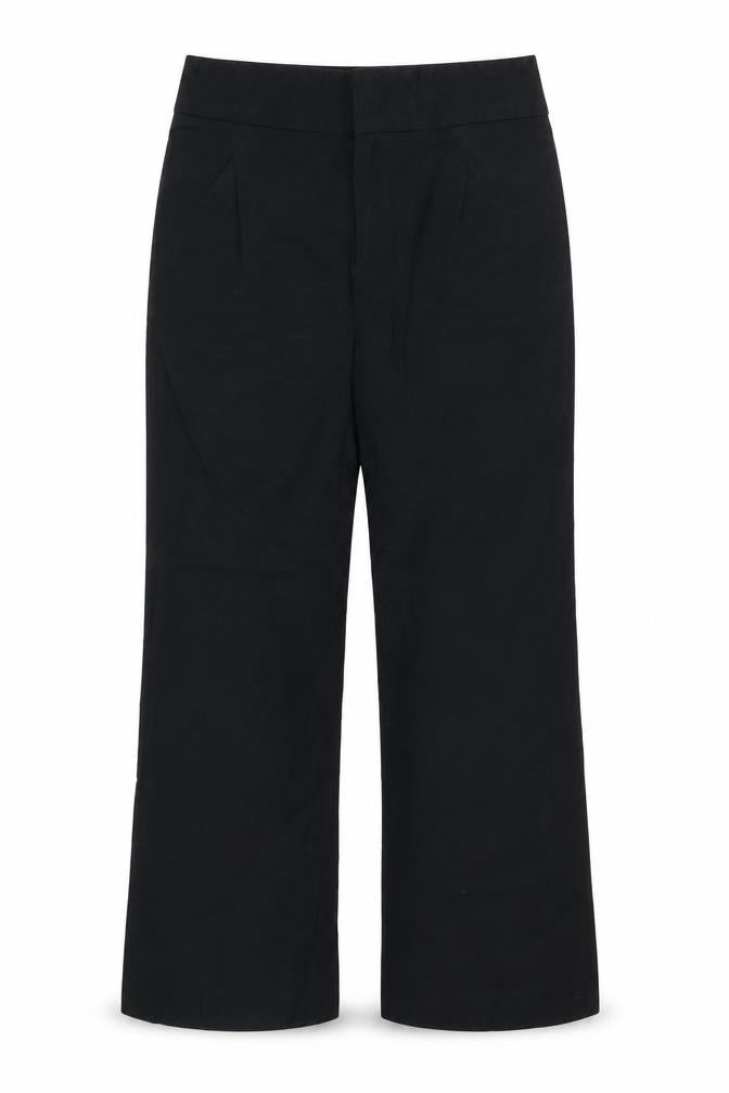 Gap Women Black UK 6 Regular Wide-Leg Stretch Trousers