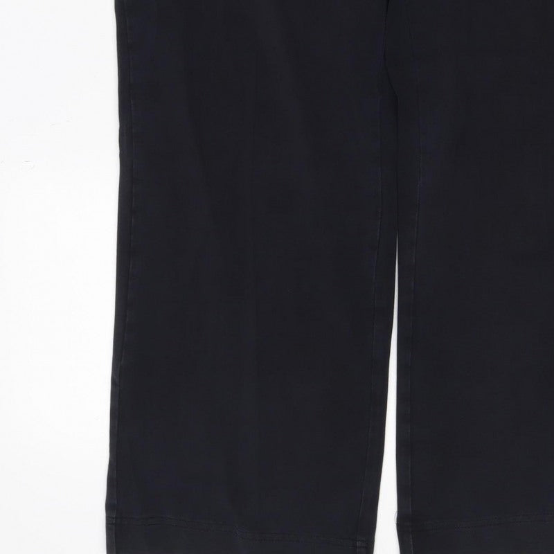 Lands' End Women Black UK 14 Petite Stretch Cotton Leggings