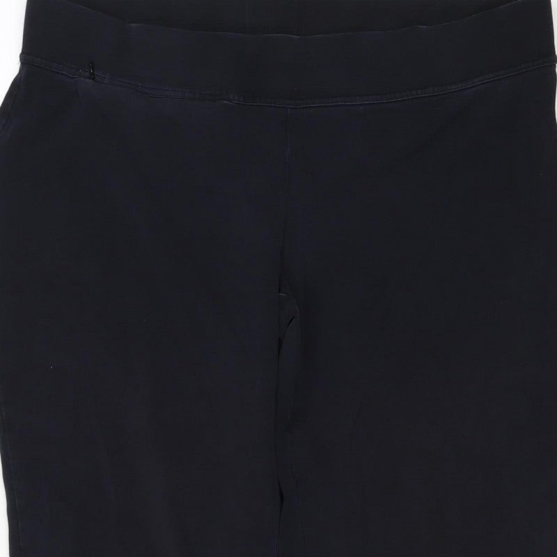 Lands' End Women Black UK 14 Petite Stretch Cotton Leggings