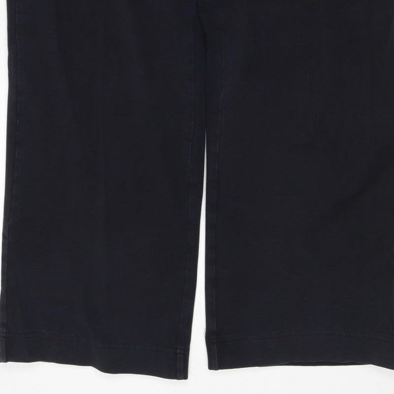 Lands' End Women Black UK 14 Petite Stretch Cotton Leggings