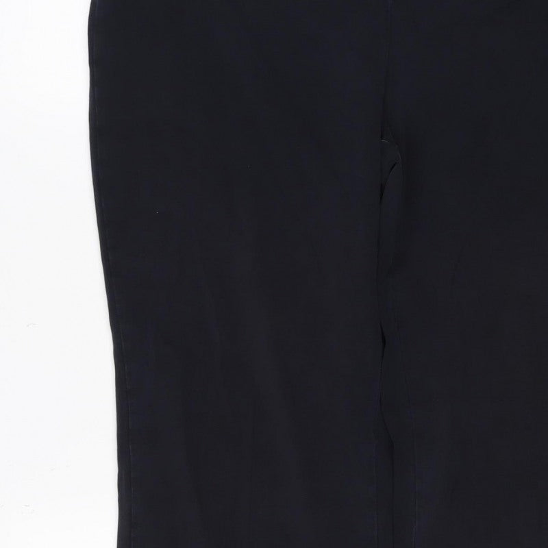 Lands' End Women Black UK 14 Petite Stretch Cotton Leggings