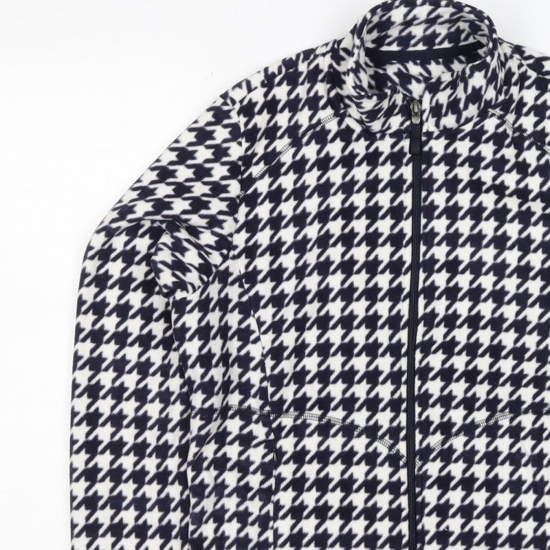Marks and Spencer Women’s Blue White UK 16 Houndstooth Fleece Jacket