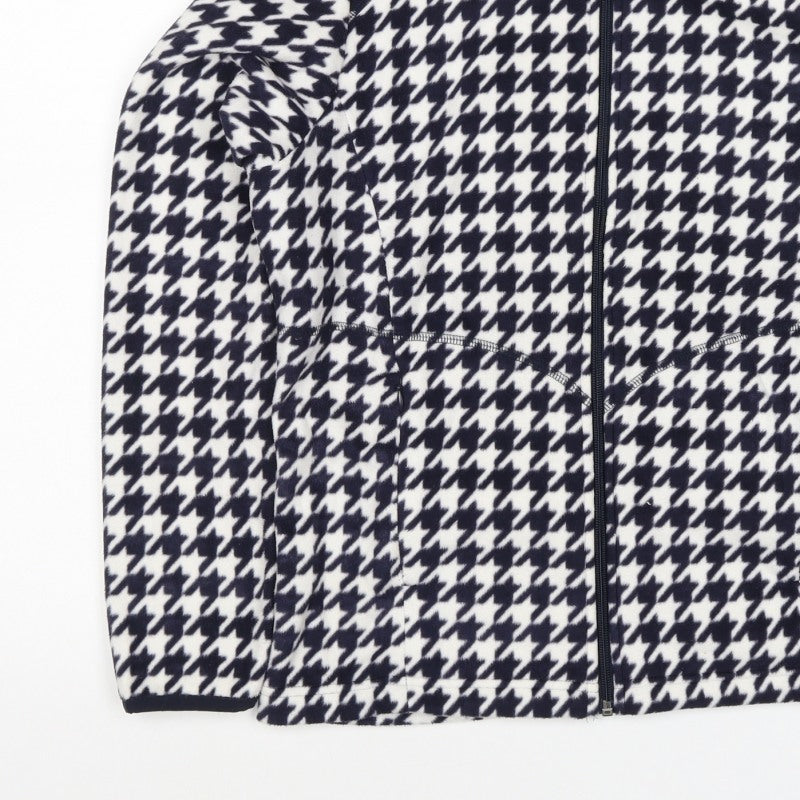 Marks and Spencer Women’s Blue White UK 16 Houndstooth Fleece Jacket
