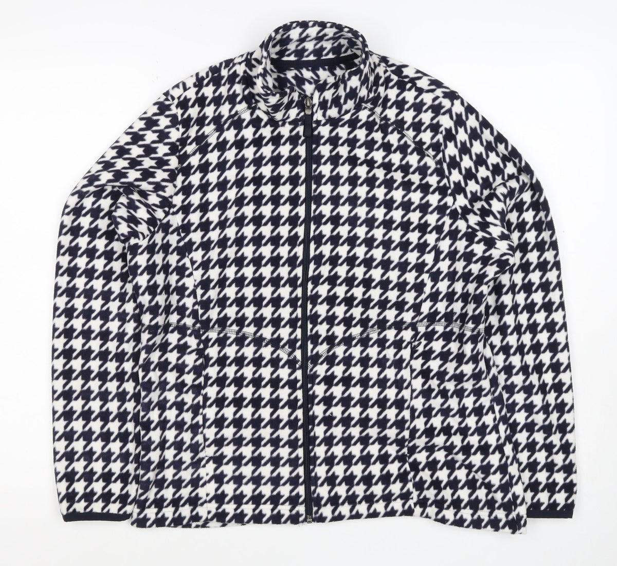 Marks and Spencer Women’s Blue White UK 16 Houndstooth Fleece Jacket
