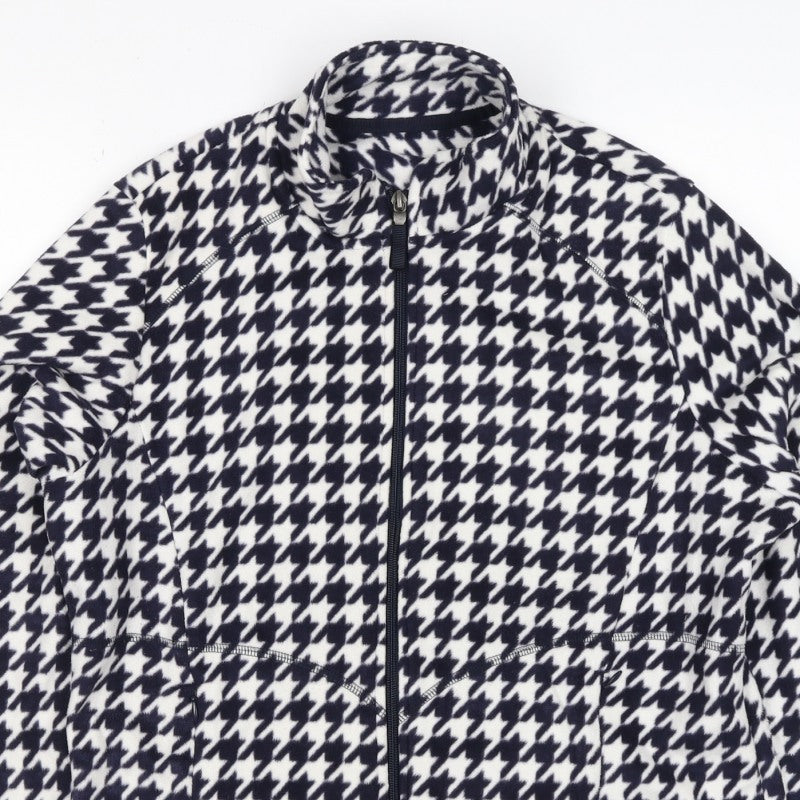 Marks and Spencer Women’s Blue White UK 16 Houndstooth Fleece Jacket