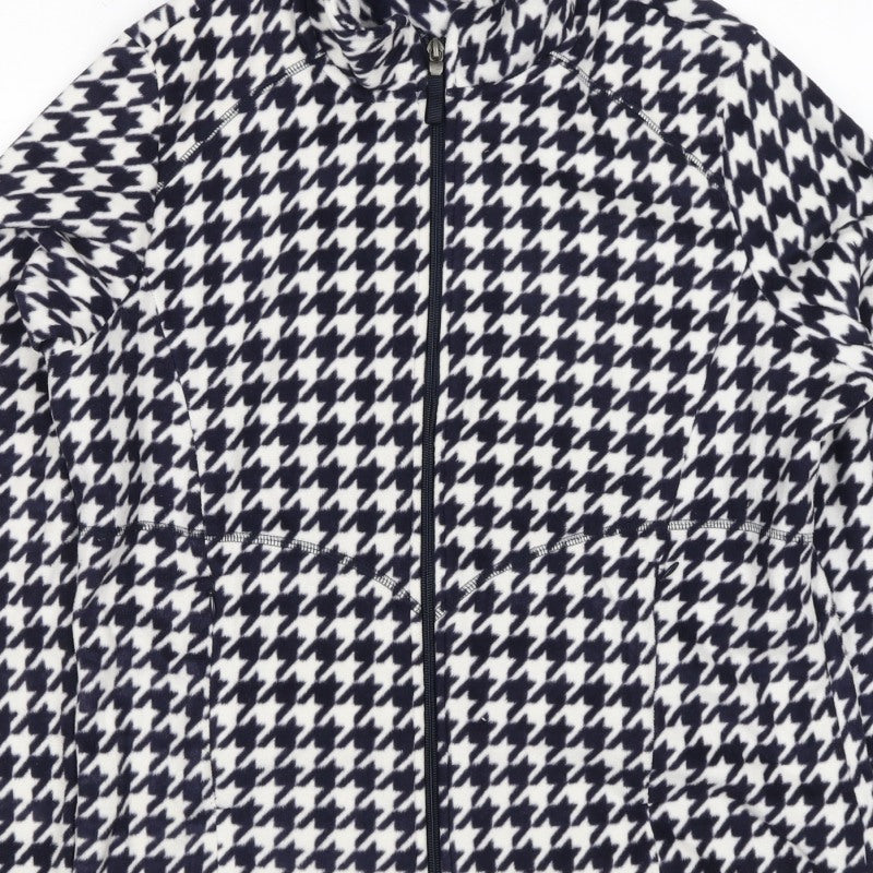 Marks and Spencer Women’s Blue White UK 16 Houndstooth Fleece Jacket