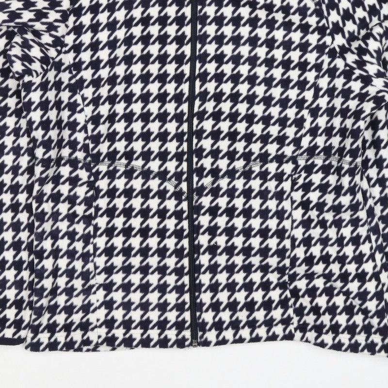 Marks and Spencer Women’s Blue White UK 16 Houndstooth Fleece Jacket