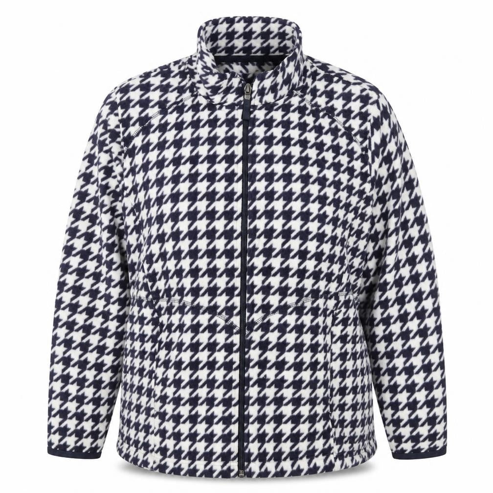Marks and Spencer Women’s Blue White UK 16 Houndstooth Fleece Jacket