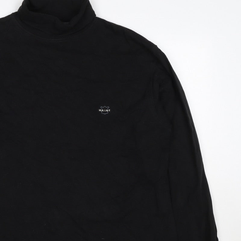 Maine New England Women’s Black L Roll Neck Cotton Long Sleeve Top