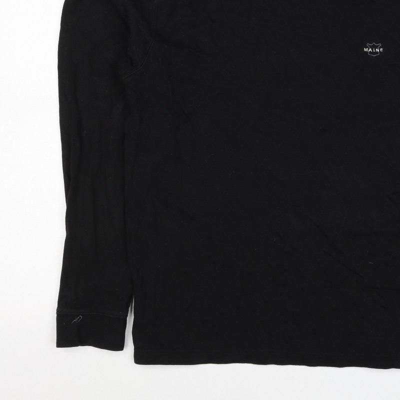 Maine New England Women’s Black L Roll Neck Cotton Long Sleeve Top