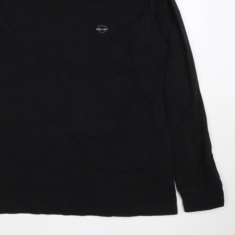 Maine New England Women’s Black L Roll Neck Cotton Long Sleeve Top