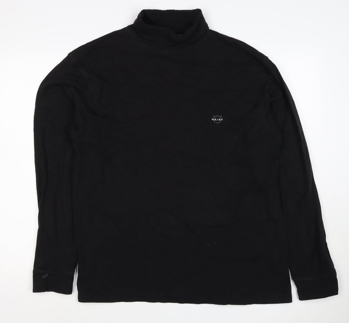 Maine New England Women’s Black L Roll Neck Cotton Long Sleeve Top