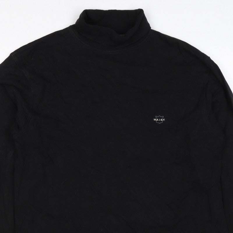 Maine New England Women’s Black L Roll Neck Cotton Long Sleeve Top