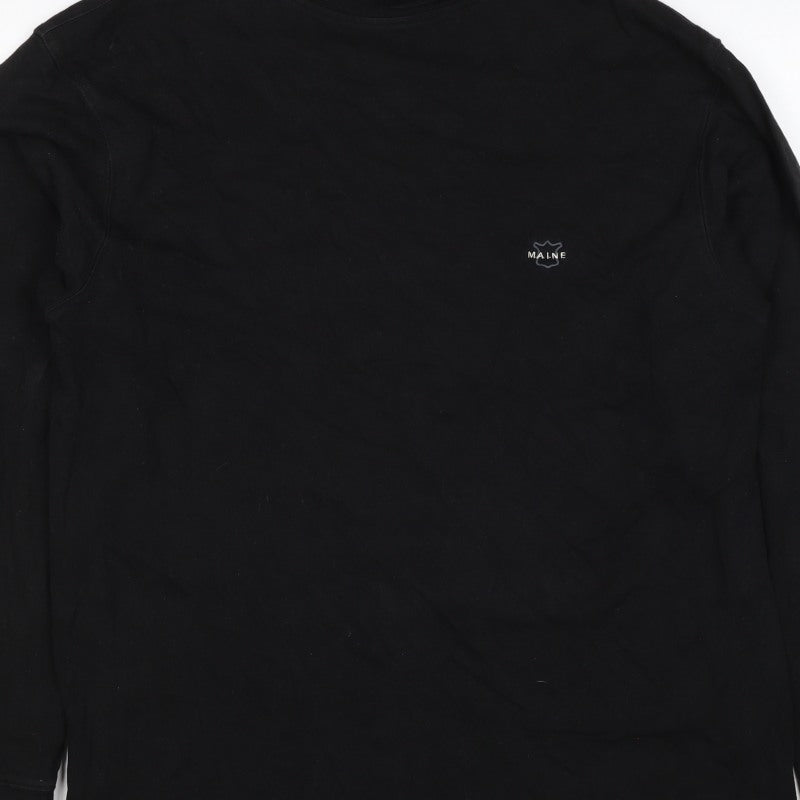 Maine New England Women’s Black L Roll Neck Cotton Long Sleeve Top