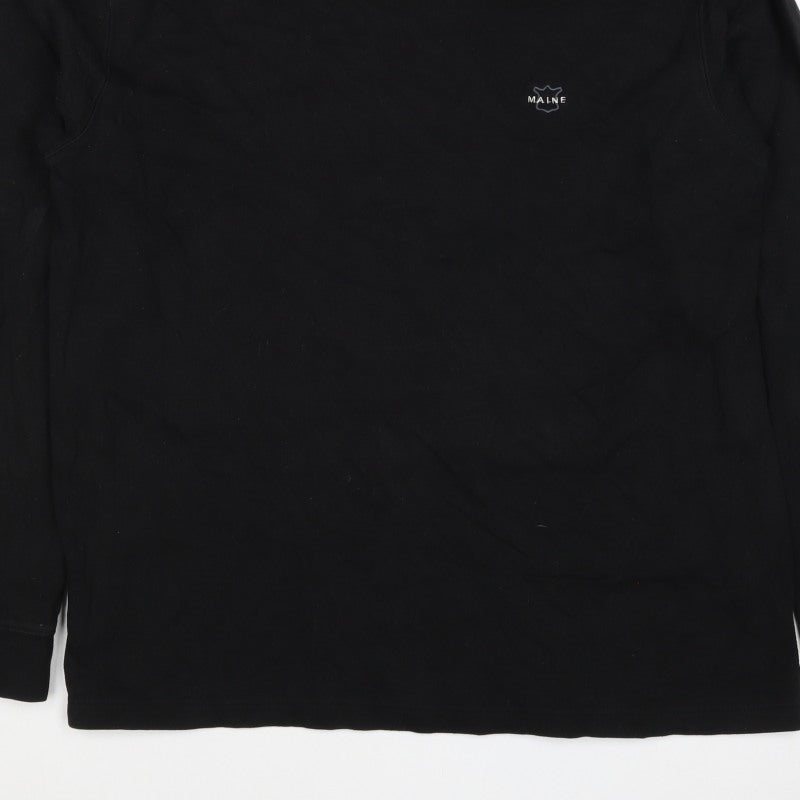 Maine New England Women’s Black L Roll Neck Cotton Long Sleeve Top