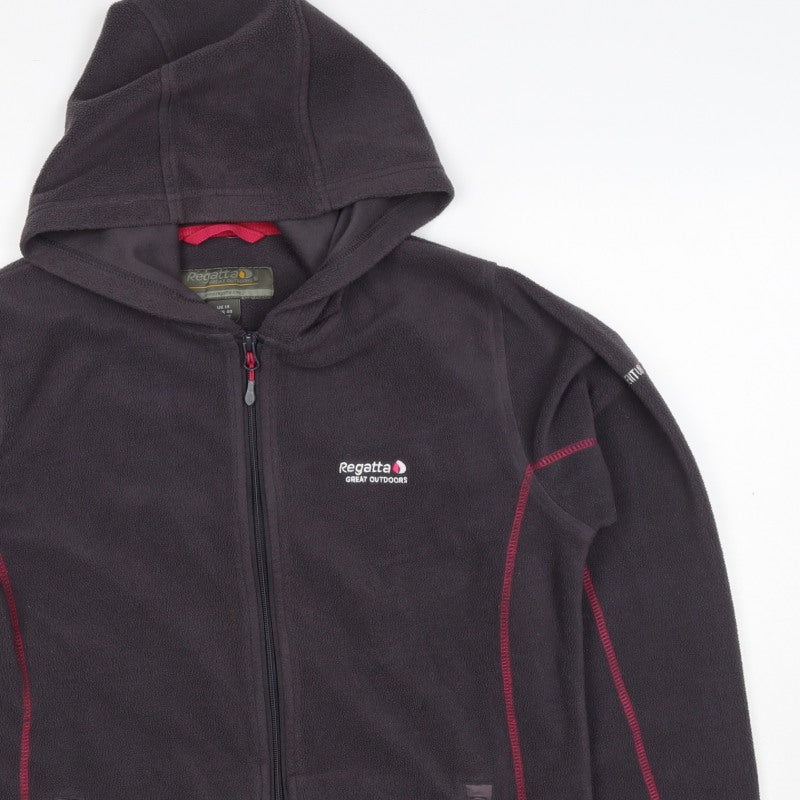 Regatta Women Black UK 14 Basic Hooded Fleece Full Zip Jacket