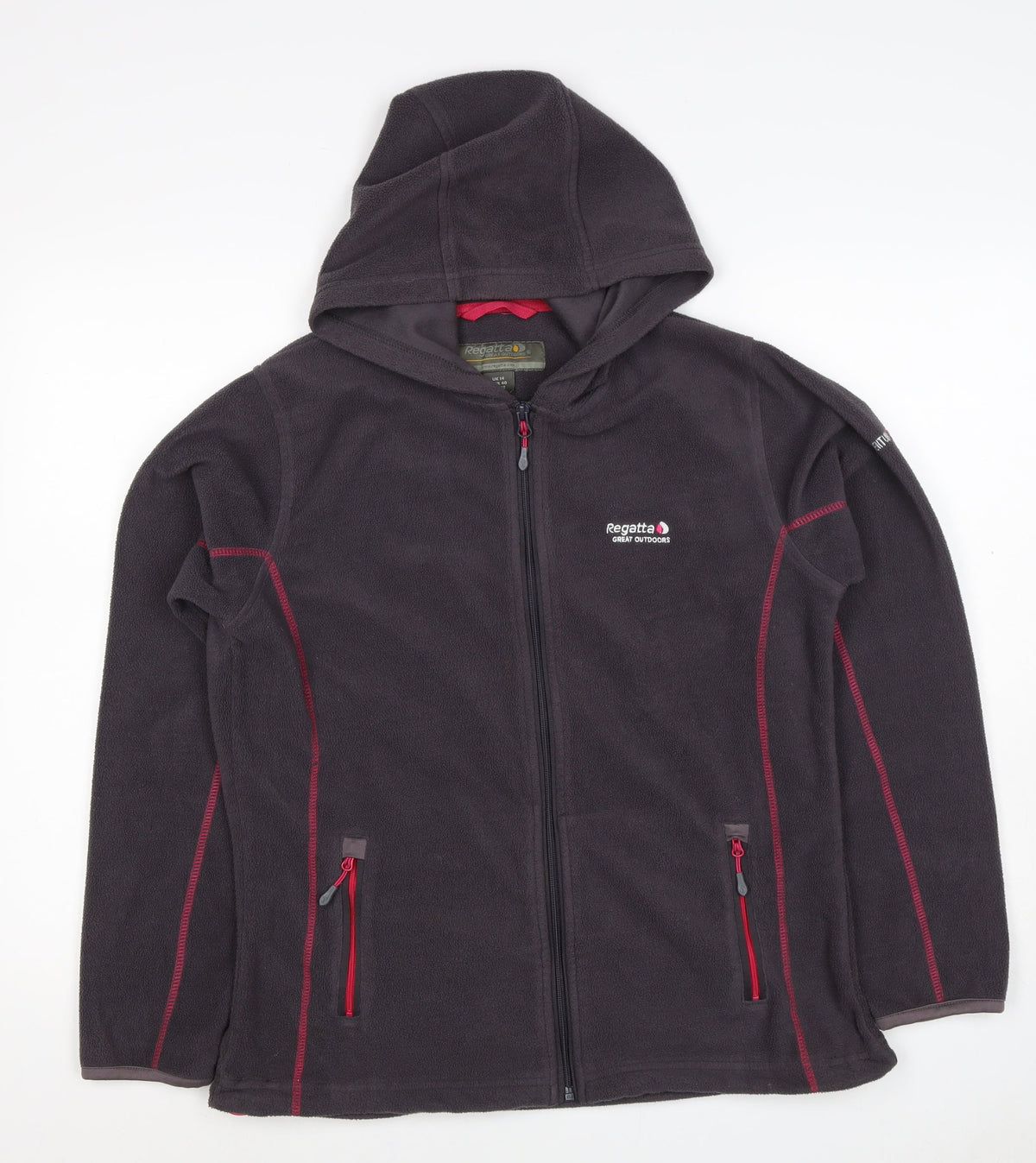Regatta Women Black UK 14 Basic Hooded Fleece Full Zip Jacket