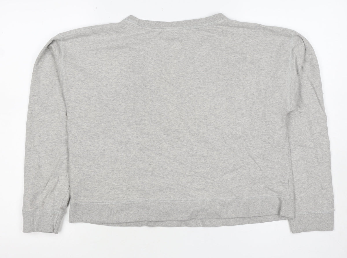 Jack Wills Women’s Grey UK 14 Pullover Logo Graphic Crew Sweatshirt