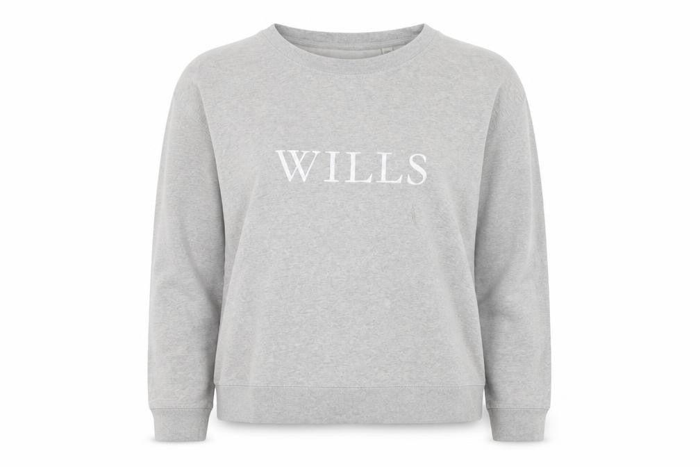 Jack Wills Women’s Grey UK 14 Pullover Logo Graphic Crew Sweatshirt