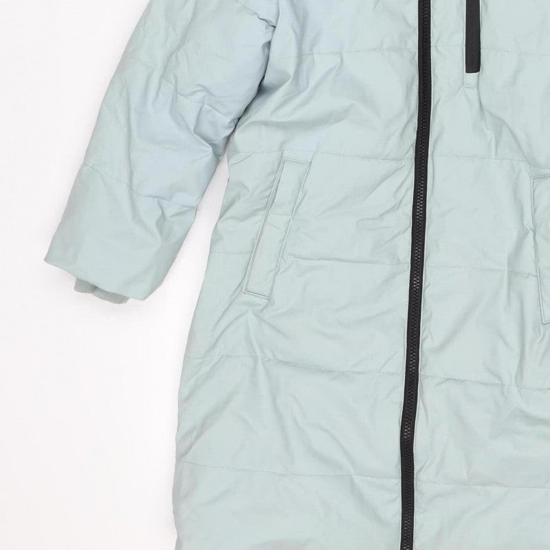 Next Girls Blue Hooded Puffer Jacket Age 7 Years Fleece Lined