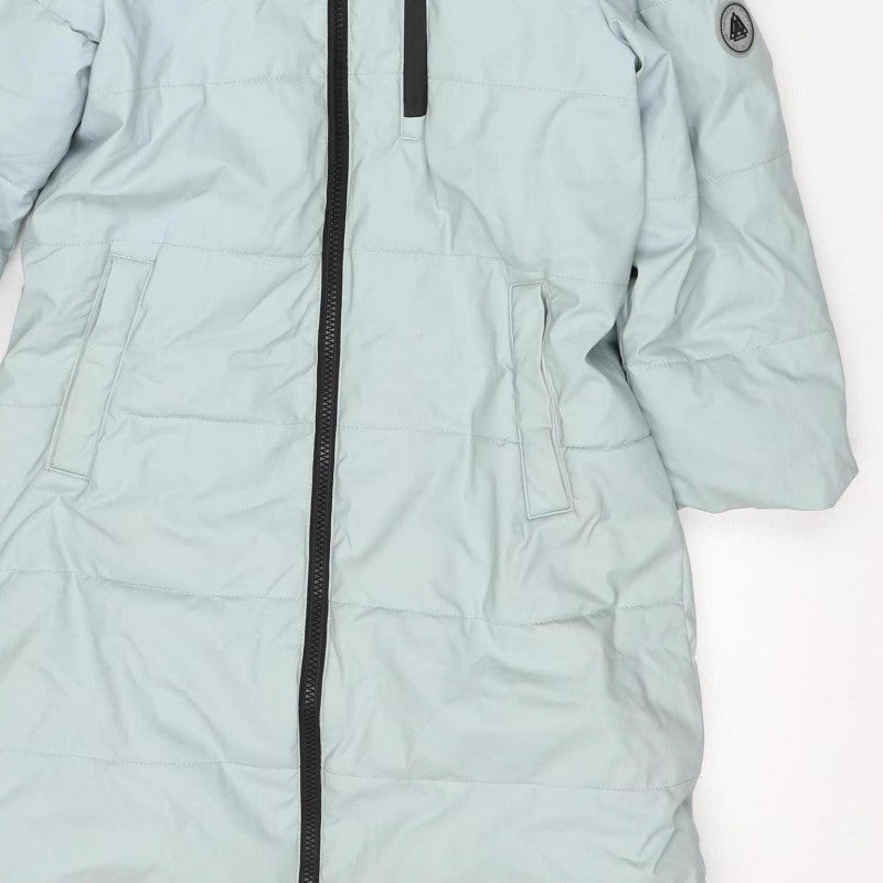 Next Girls Blue Hooded Puffer Jacket Age 7 Years Fleece Lined
