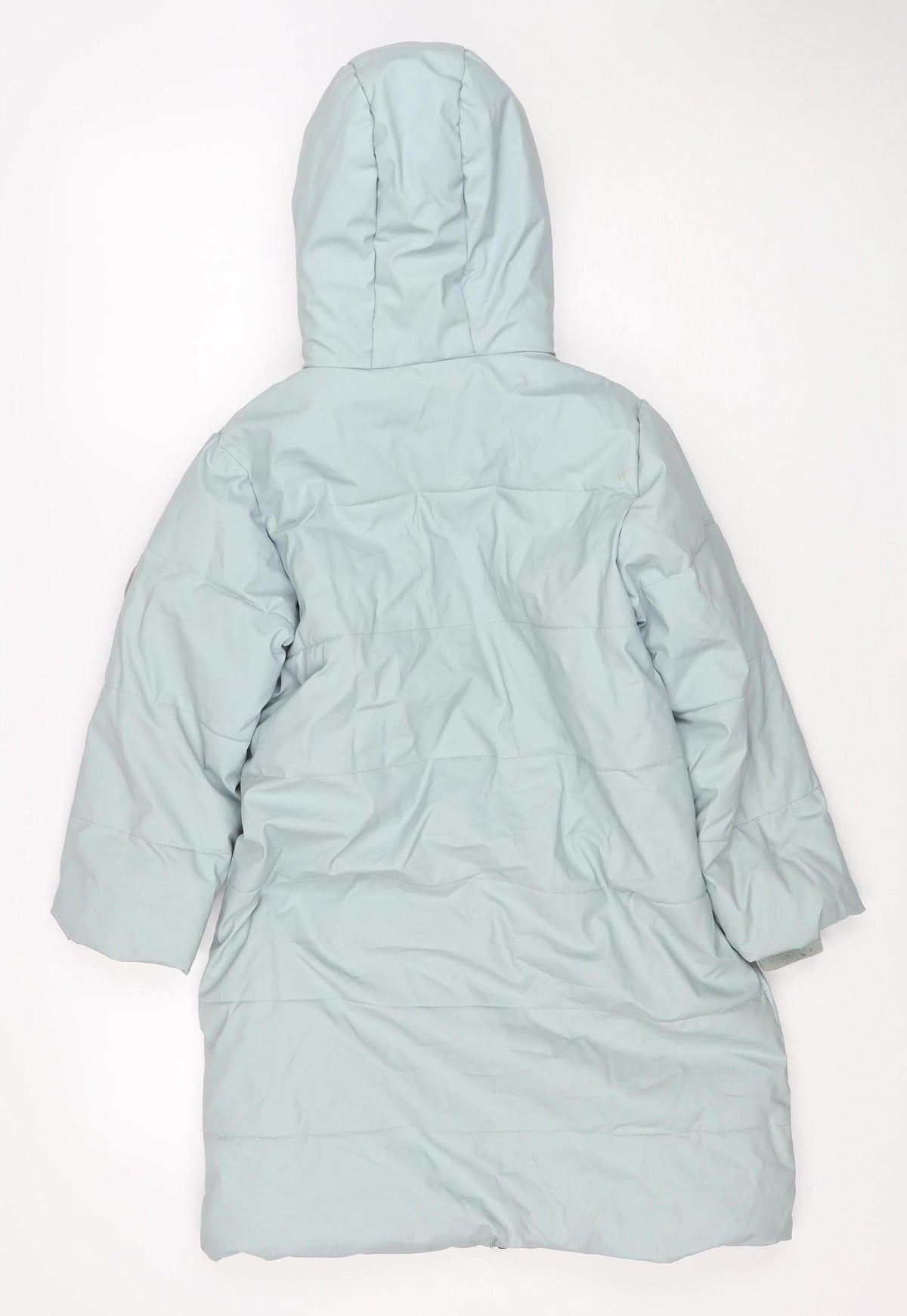 Next Girls Blue Hooded Puffer Jacket Age 7 Years Fleece Lined