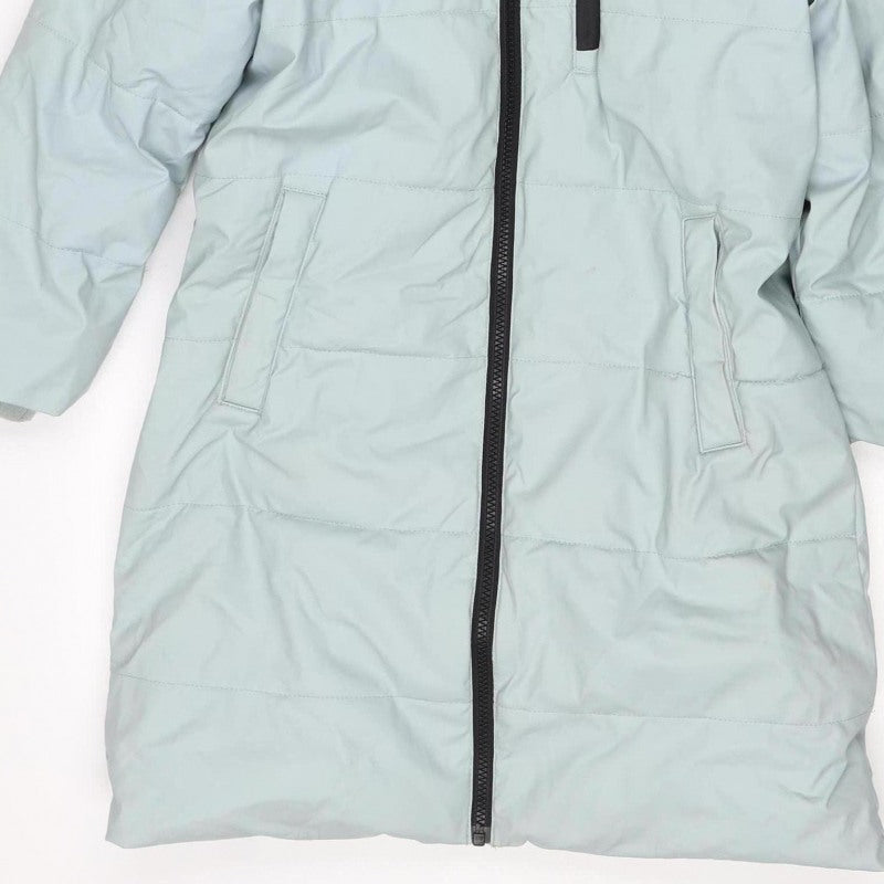 Next Girls Blue Hooded Puffer Jacket Age 7 Years Fleece Lined