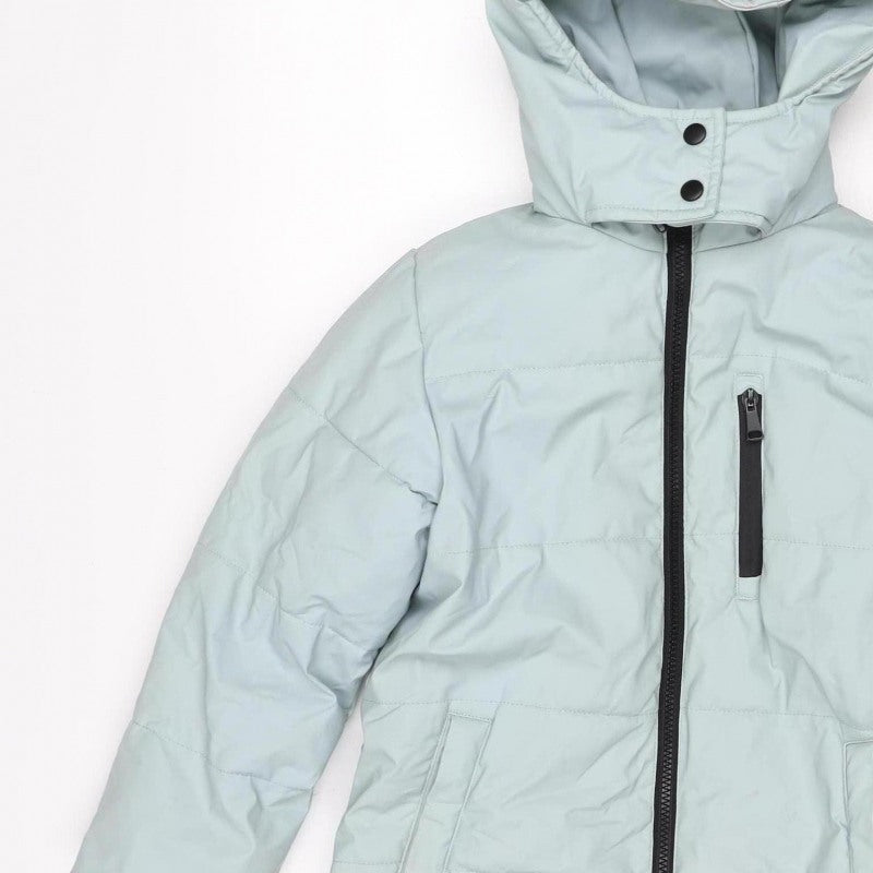 Next Girls Blue Hooded Puffer Jacket Age 7 Years Fleece Lined