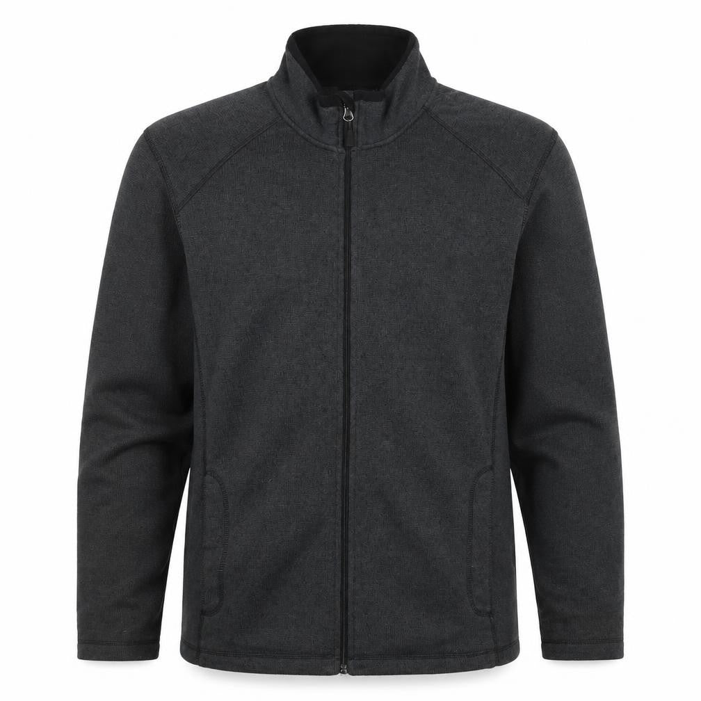 Livergy Men's Grey L Full Zip Fleece Jacket Stand Collar Pockets