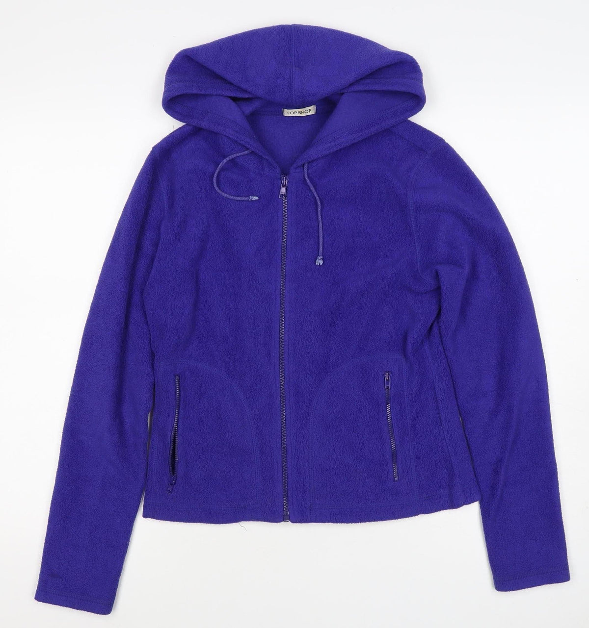 Topshop Women’s Purple UK 12 Hooded Fleece Full Zip Jacket