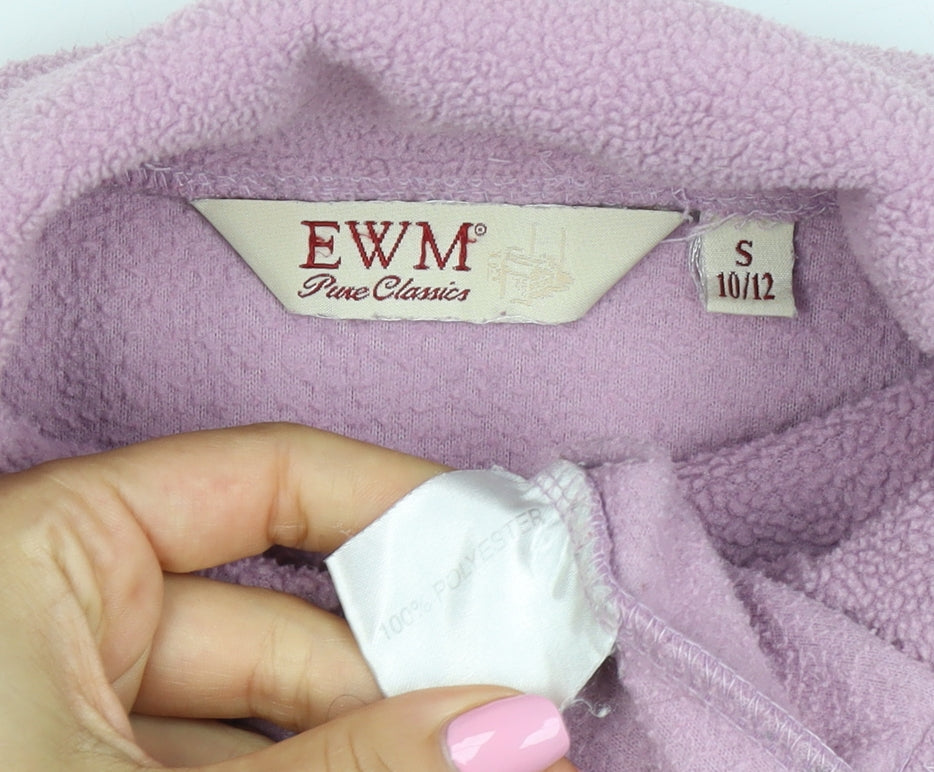 EWM Women's Lilac Fleece Pullover Sweatshirt UK 12 Cowl Neck
