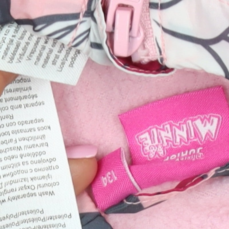 Disney Girls Pink Minnie Mouse Hooded Jacket 7-8 Years Fleece Lined