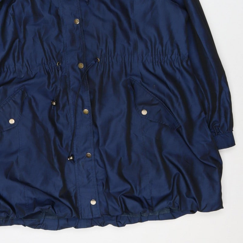 Soon Women’s Blue Size 20 Hooded Long Parka Jacket