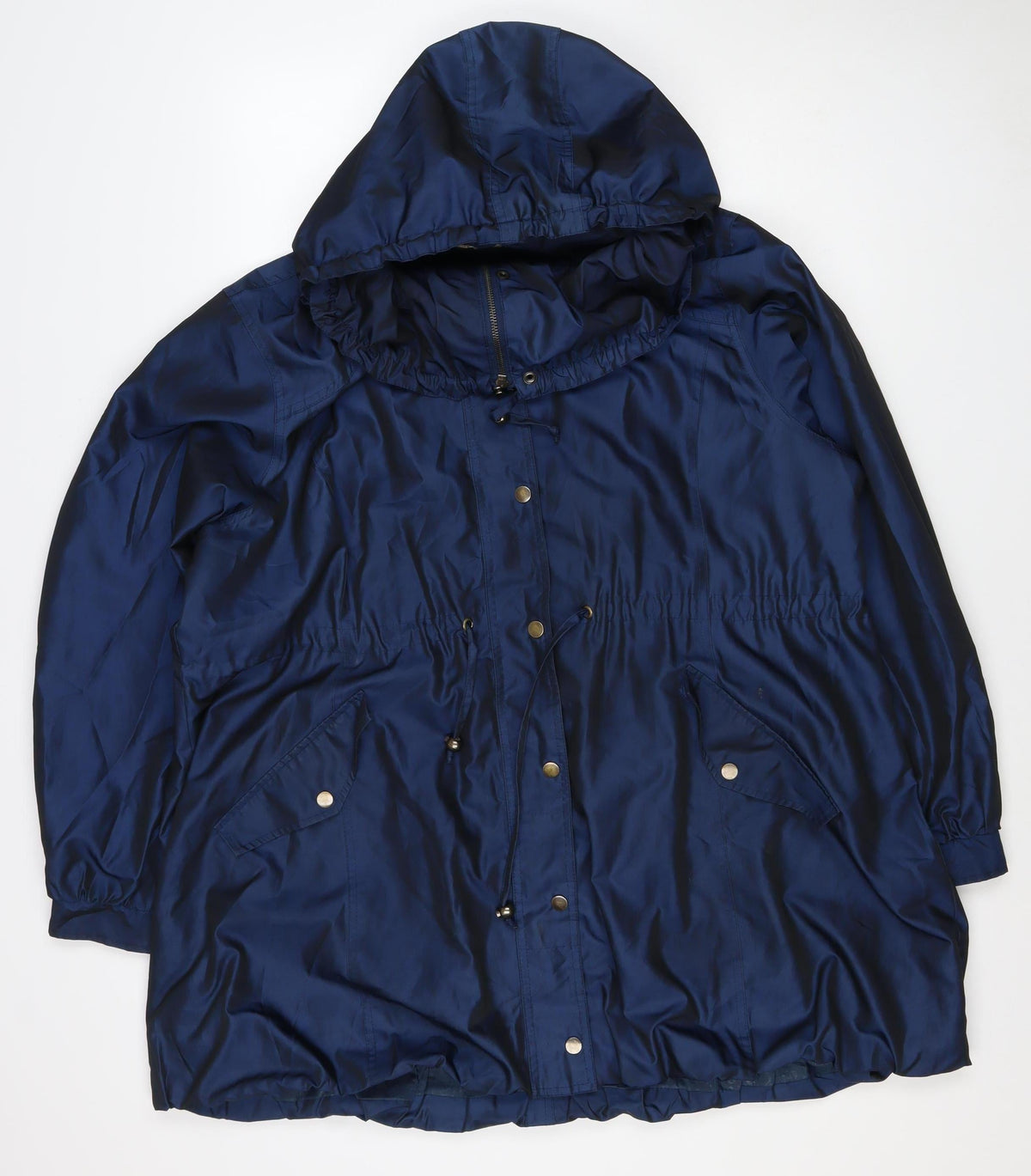 Soon Women’s Blue Size 20 Hooded Long Parka Jacket