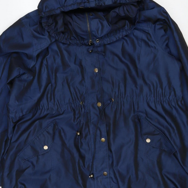 Soon Women’s Blue Size 20 Hooded Long Parka Jacket