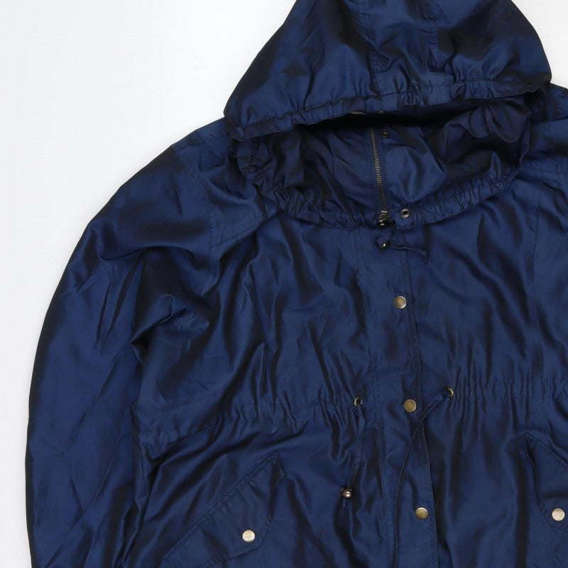 Soon Women’s Blue Size 20 Hooded Long Parka Jacket