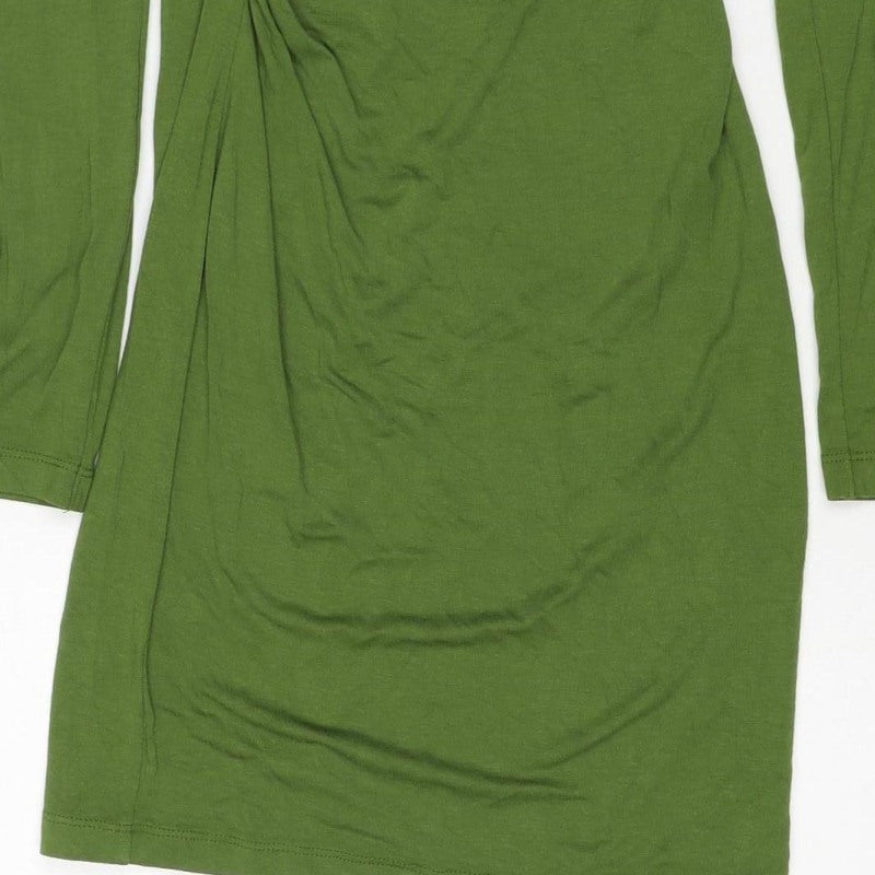 ASOS DESIGN Women’s Green UK 6 Midi Bodycon Long Sleeve Dress