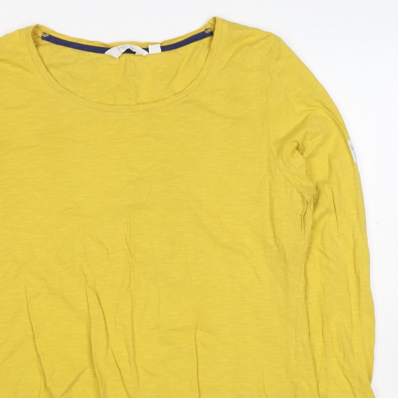 Lazy Jacks Women Yellow UK 18 Long Sleeve Basic Cotton T-Shirt