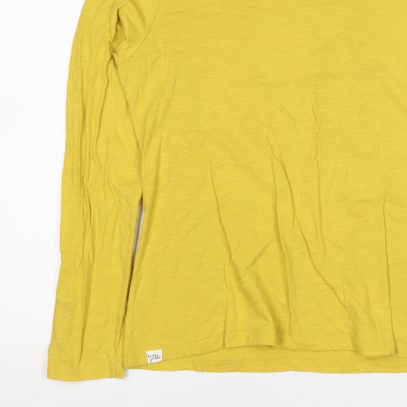 Lazy Jacks Women Yellow UK 18 Long Sleeve Basic Cotton T-Shirt