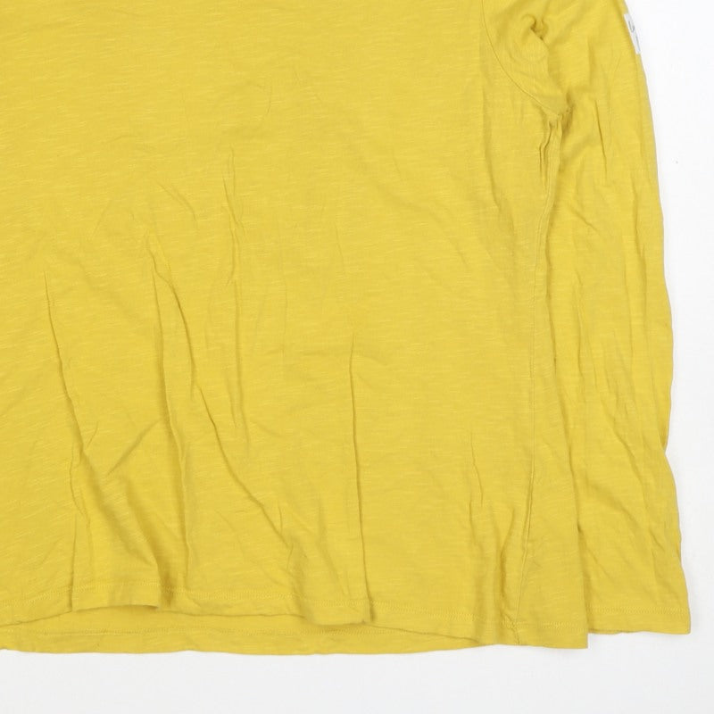 Lazy Jacks Women Yellow UK 18 Long Sleeve Basic Cotton T-Shirt