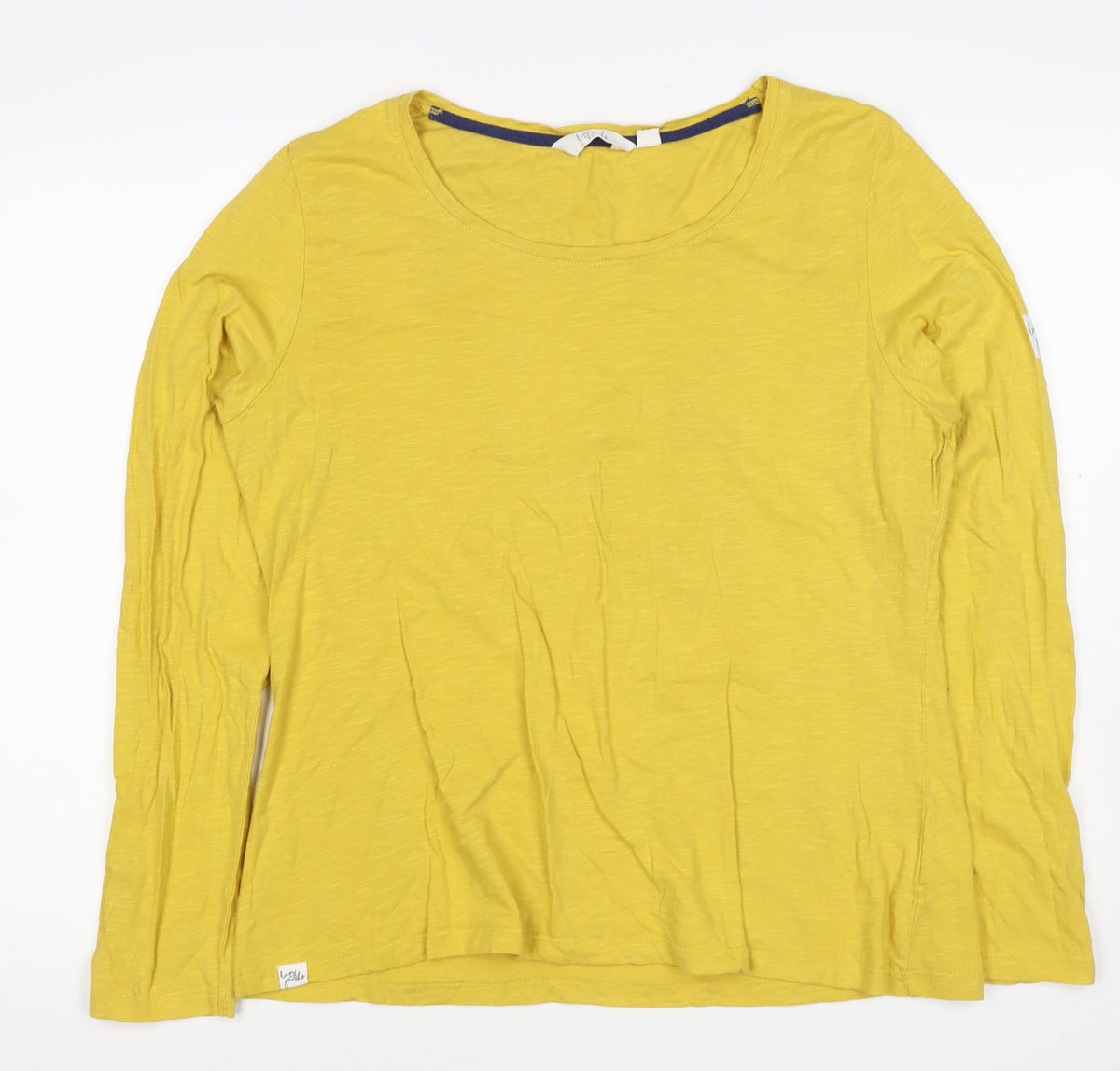 Lazy Jacks Women Yellow UK 18 Long Sleeve Basic Cotton T-Shirt