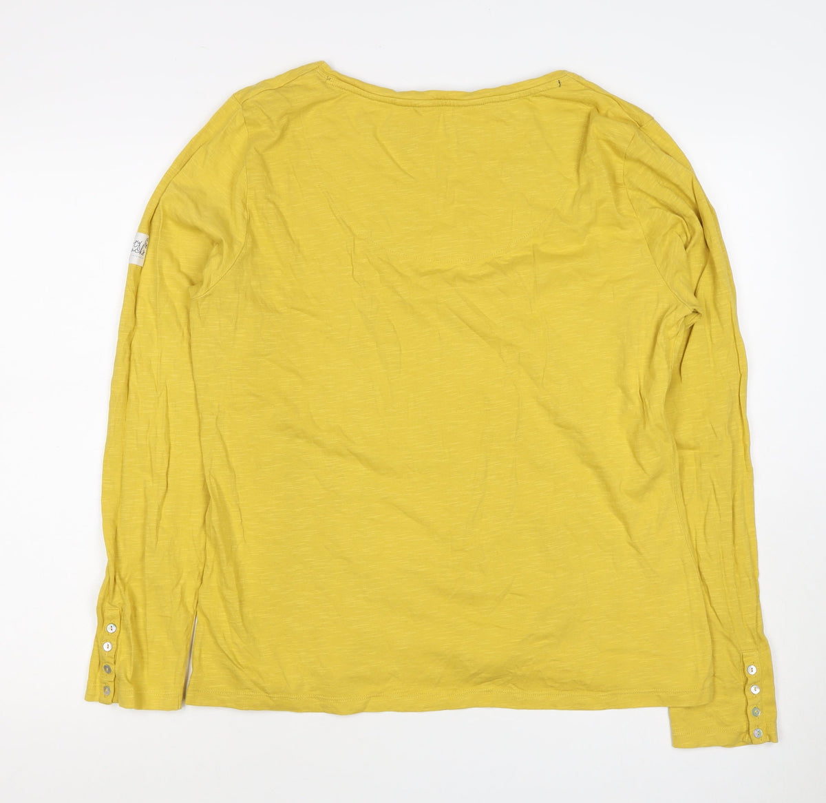 Lazy Jacks Women Yellow UK 18 Long Sleeve Basic Cotton T-Shirt