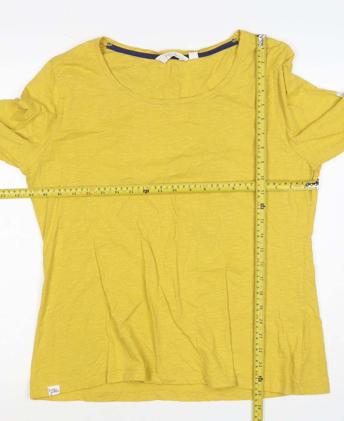 Lazy Jacks Women Yellow UK 18 Long Sleeve Basic Cotton T-Shirt