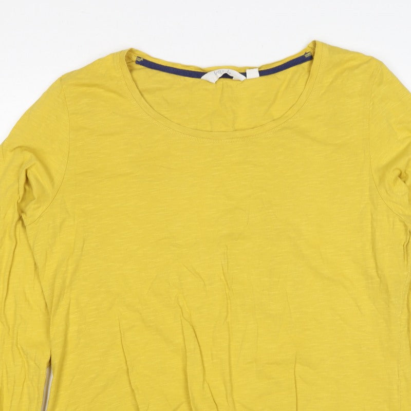Lazy Jacks Women Yellow UK 18 Long Sleeve Basic Cotton T-Shirt