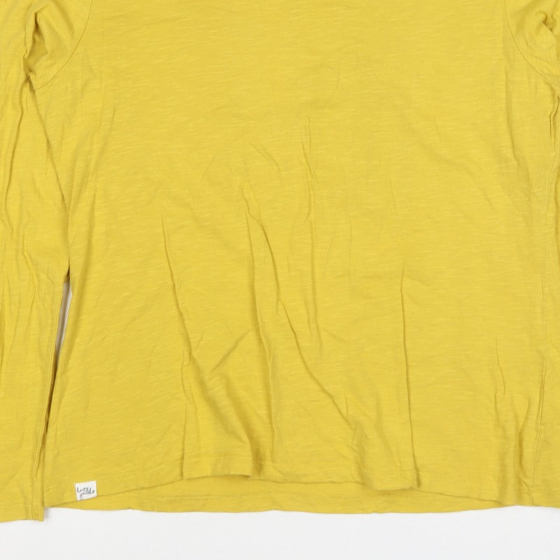 Lazy Jacks Women Yellow UK 18 Long Sleeve Basic Cotton T-Shirt
