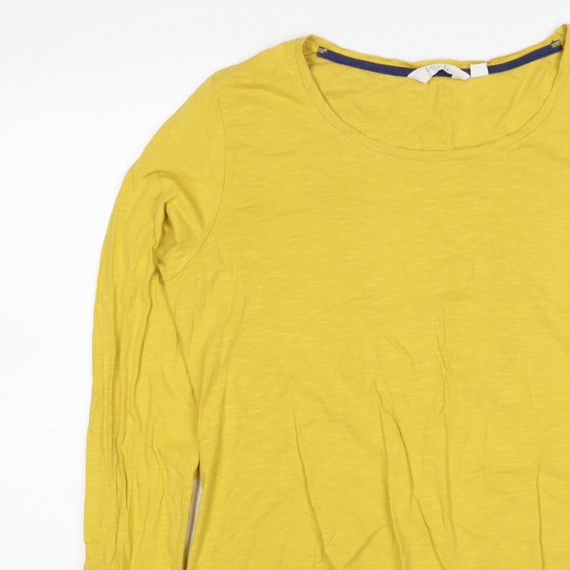 Lazy Jacks Women Yellow UK 18 Long Sleeve Basic Cotton T-Shirt