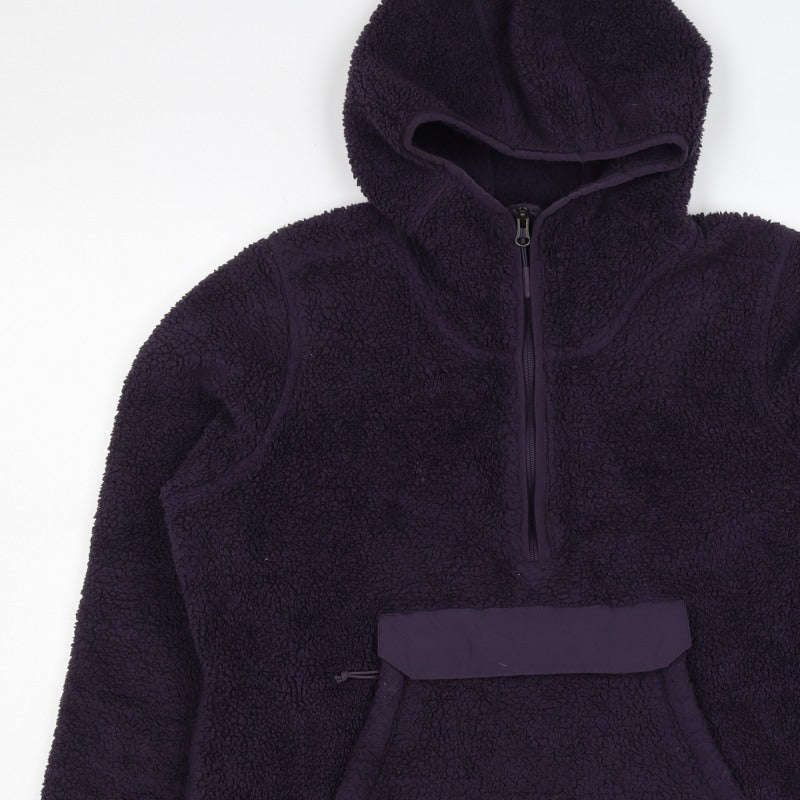 The North Face Women’s Purple L Sherpa Fleece 1/2 Zip Hooded Pullover