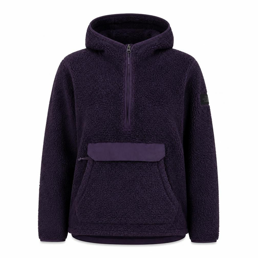 The North Face Women’s Purple L Sherpa Fleece 1/2 Zip Hooded Pullover