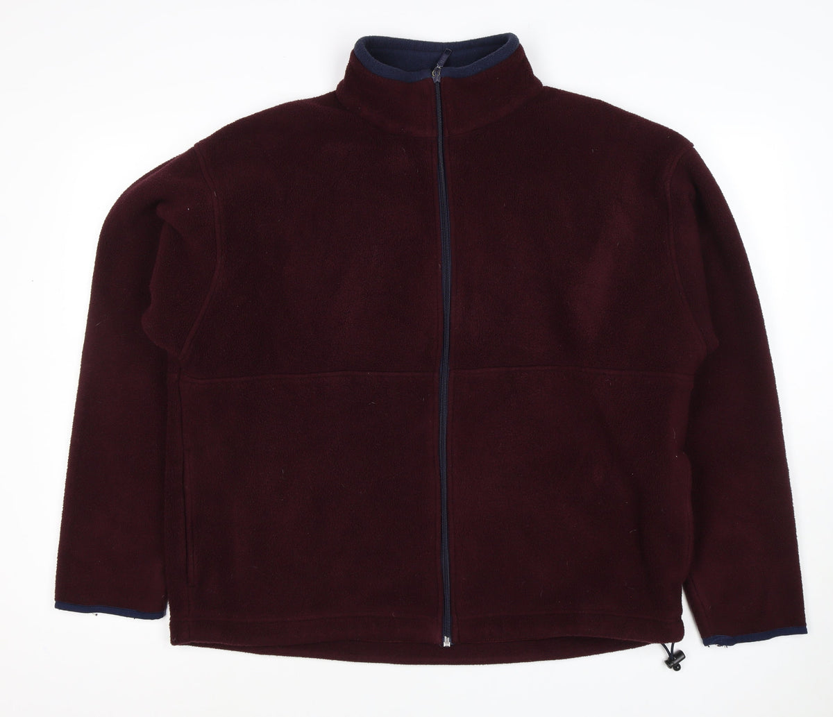 New Classics Women’s Red Burgundy Fleece Jacket Size L Full Zip