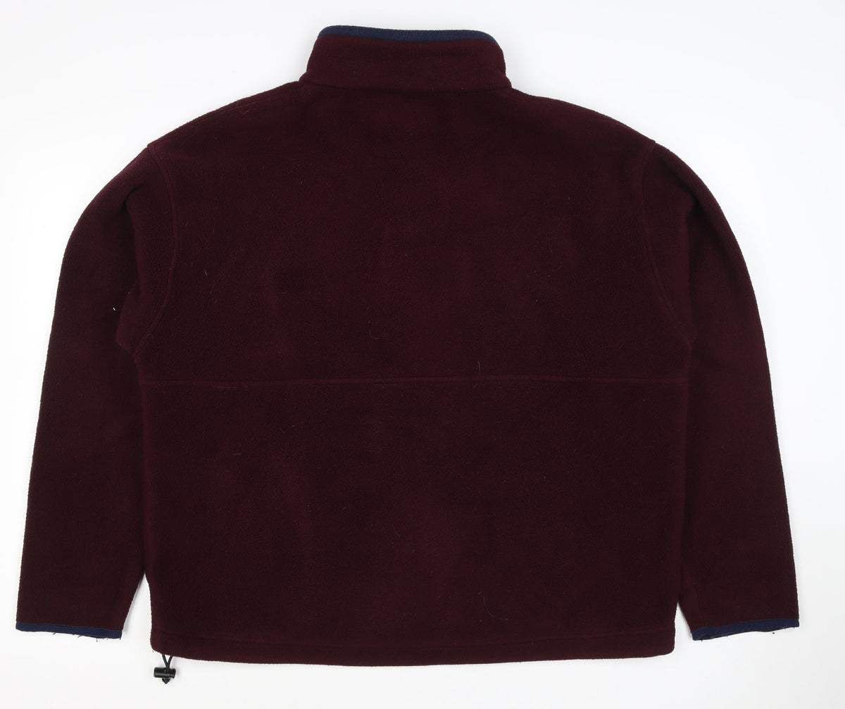 New Classics Women’s Red Burgundy Fleece Jacket Size L Full Zip